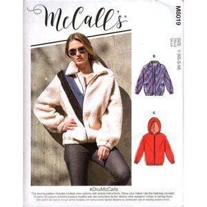 McCalls M8019 Misses XS to M Easy Outerwear Jacket Uncut Sewing Pattern New